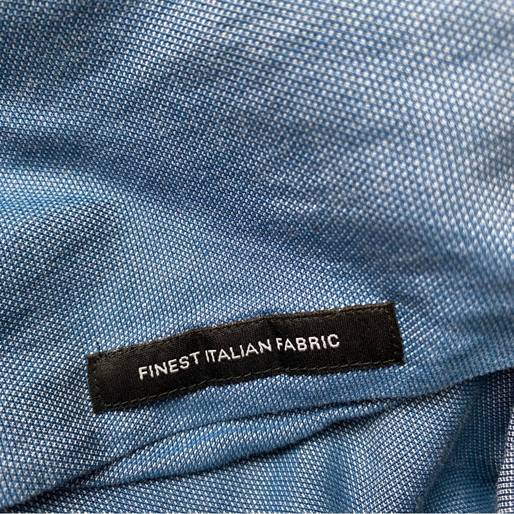Hugo Boss Blue Sheen Button Down Shirt - Picture 9 of 12